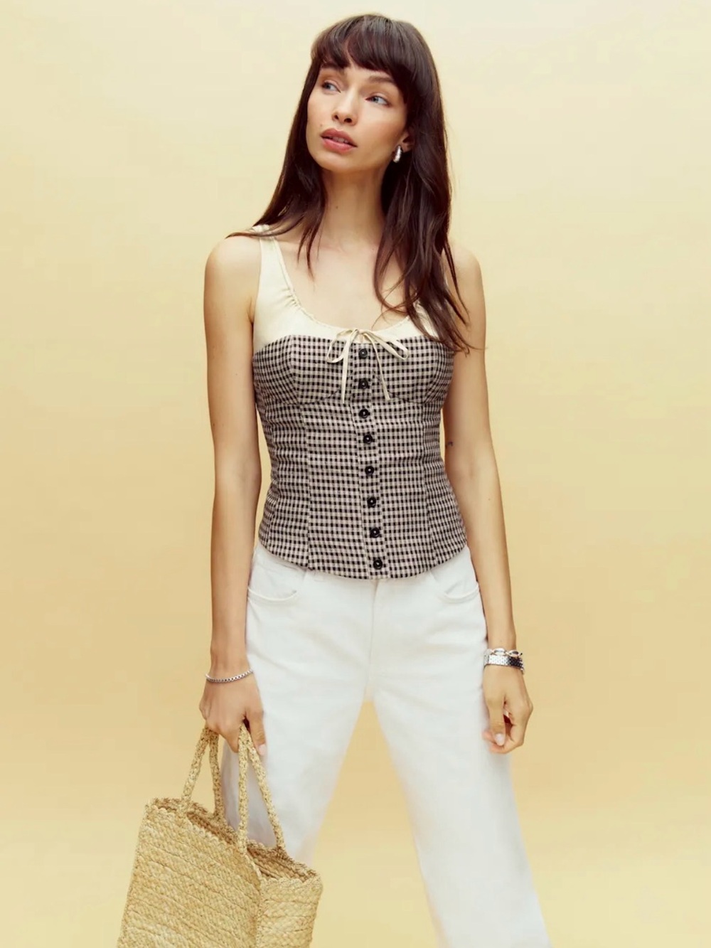 NWT Reformation Beverly Top Brown - Size 6